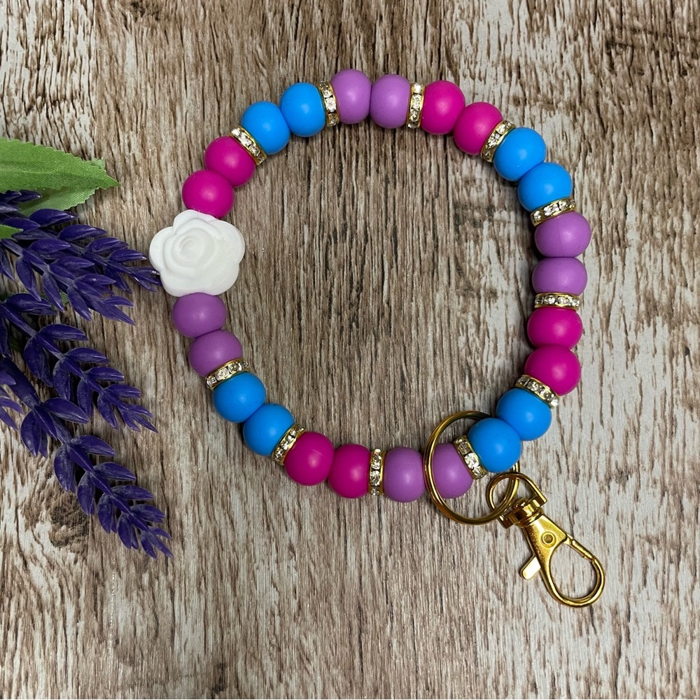Handcrafted Flower Beaded Wristlets Fashion Accessories Artisan Bracelets Gifts